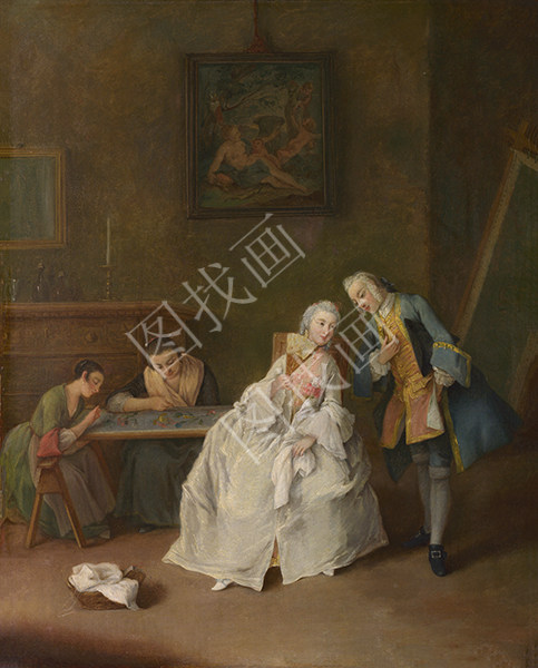 A Lady receiving a Cavalier